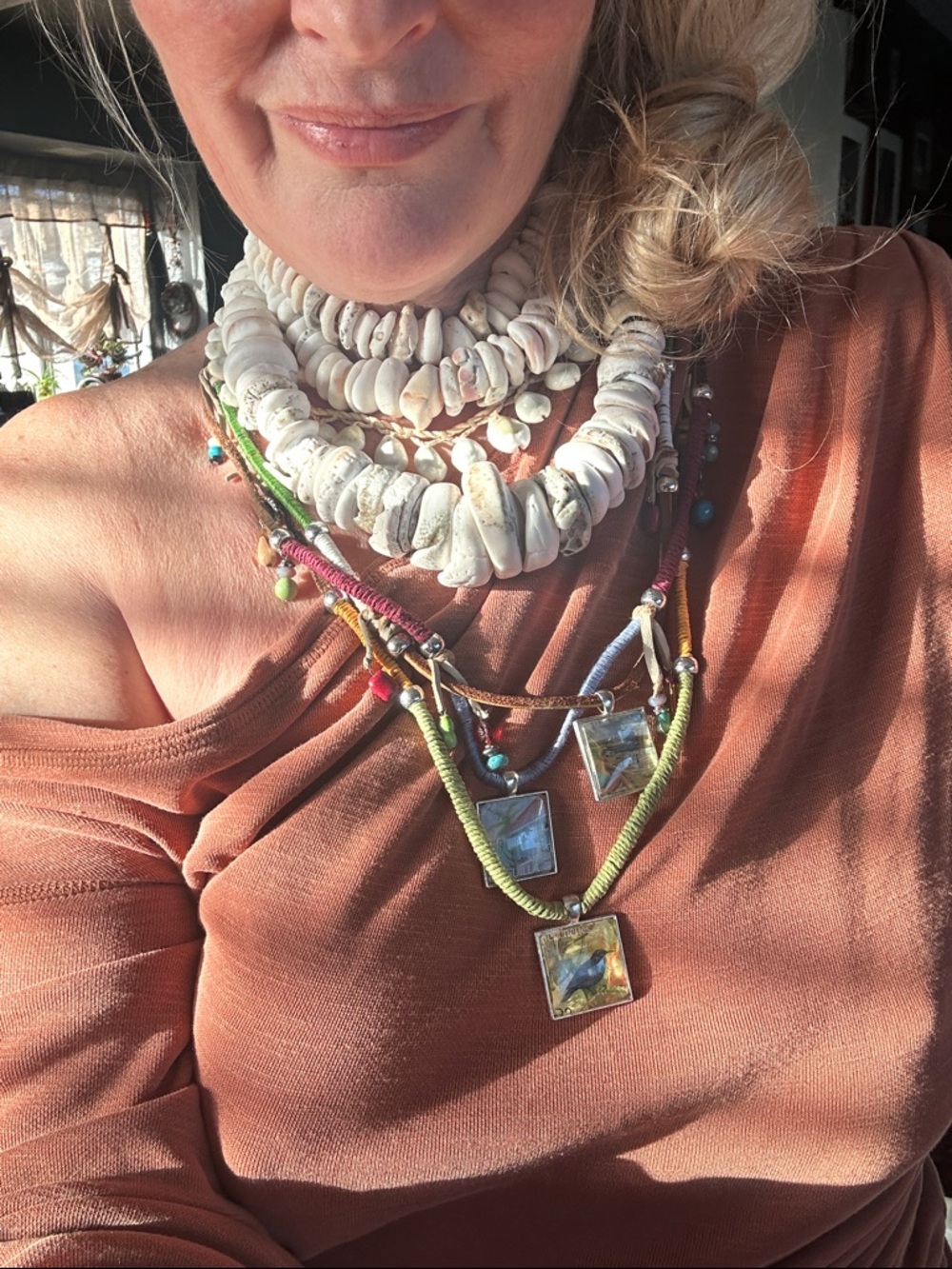 Handmade bundle 3 unique necklaces. 16- 17 inches but adjustable Anthropologie - Picture 7 of 10